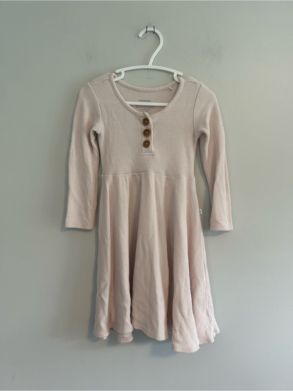 Posh peanut 3t tan waffle knit long sleeve twirl dress